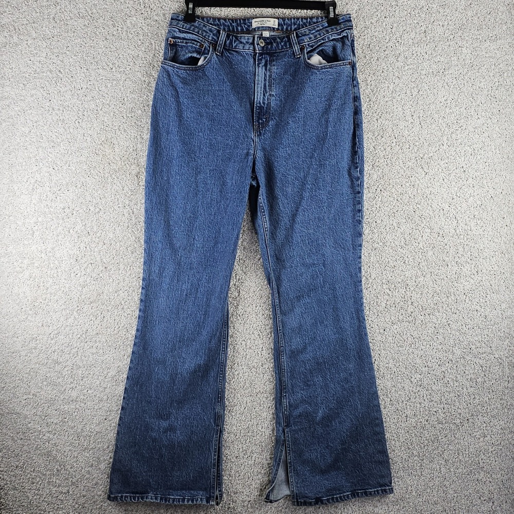 Abercrombie & Fitch The Vintage Flare High Rise Jeans Split Hem Size 32 L 33x33